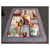Small Quilt w/ Bears, Toys, & Sailboats 40x33in