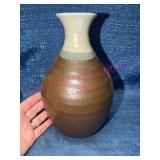Handcrafted Ceramic Vase w/Brown Glaze