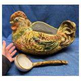 Large Louisville Stoneware Hen Soup Server