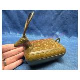 Enameled Brass Antelope Ibex Trinket Box