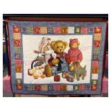 Baby Quilt or Wall Hanging w/ Teddy Bear Design