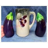 Italian Pottery Grape Mug & Shakers