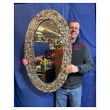 Lrg Oval Mirror w/ Mosaic Glass Frame