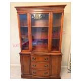 1940s Mahogany China Cabinet, One Piece Design