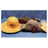 3 Assorted Hats w/Diverse Styles