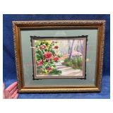 Framed Watercolor Painting of Florida Camellias