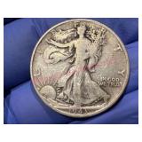 1943 Walking Liberty 90% Half Dollar Coin
