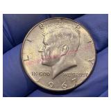 1967 Kennedy 40% Silver Half Dollar Coin
