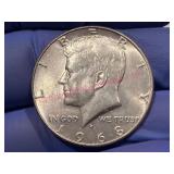 1968 Kennedy 40% Silver Half Dollar Coin