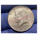 1968 Kennedy 40% Silver Half Dollar Coin