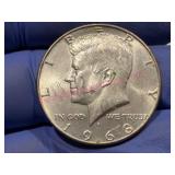 1968 Kennedy 40% Silver Half Dollar Coin