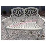 Cast Post Metal Patio Settee #2