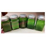 (DR) Green Glass Shakers w/Metal Lids
