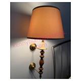 (K) Wall Lamp w/ Shade in Brass & Wood