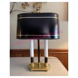 (LR)ï¿½Desk Lamp w/2 Bulbs & Black Shade