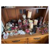 (LR)ï¿½Lrg Collection of Candles & Holders