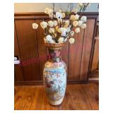 (LR) Porcelain Floor Vase w/ Peacocks