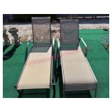 (Porch) 2 Patio Chaise Loungers w/ Mesh Backs