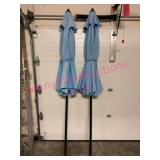 (G)ï¿½Pair: 8ft Blue Faded Patio Umbrellas