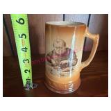 (LR)ï¿½Antique Ceramic Monk Mug w/ Handle