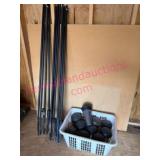 (Mini Barn) 10 Metal Tiki Torches 5ft Tall