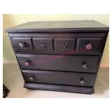(FR) Black Painted 3-Dr Low Chest