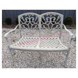 Cast Post Metal Patio Settee #1