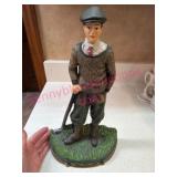 Cast Iron Golfer Door Stop 13in tall