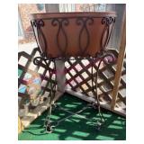 (Porch) Metal Base Plant Stand, 32in Tall