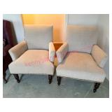 (FR) 2 Nice Chairs w/Upholstery & Wooden Legs
