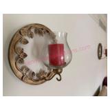 (FR) 2 Ornate Metal Wall Candle Holders