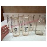 (K) 5 Small Sullivan Dairy Milk Bottles & Other