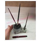 (K) Vtg Glass Ink Wells w/ Pens