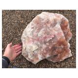 (Rear Lawn) Large Raw Rose Quartz Rock