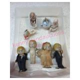 (K) 7 German Bisque Dollhouse Figurines