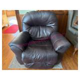 (LR) Brown Leather-Mix Recliner by Best Home