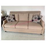 (FR) Modern Tan Sofa w/ Cat Scratches
