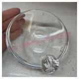 (K) Steuben Art Glass Ashtray w/ Sculpted Design