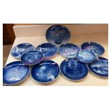 (DR)ï¿½11 Denmark Cobalt Blue Collector Plates