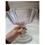 (DR)ï¿½Glass Compote w/ Etched Floral Design