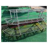 (Porch) Old 3pc Iron Plant Stand, 7ft Wide