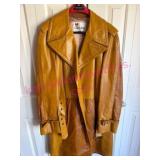 (Cloak Closet) Gents Vtg Leather Coat Sz 42 Long