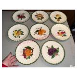 (LR)ï¿½8 Blue Ridge Hand Painted Plates