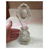 Pressed Glass Perfume Bottle w/ Stopper