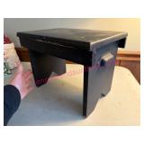 (LR)ï¿½Black Wood Stool w/Side Handle