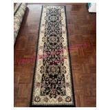 (FR)ï¿½2ï¿½7 Black Floral Runner Rug by Dalyn