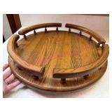 (K) Wood Lazy Susan w/ Rail Supports