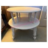(BR2)ï¿½White Painted Maple Round Lamp Table