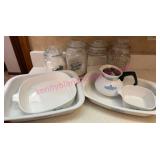 (K)ï¿½CorningWare Blue Cornflower Lot w/Jars