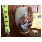 (LR)ï¿½Hand-Painted Antique Monk Mug Signed